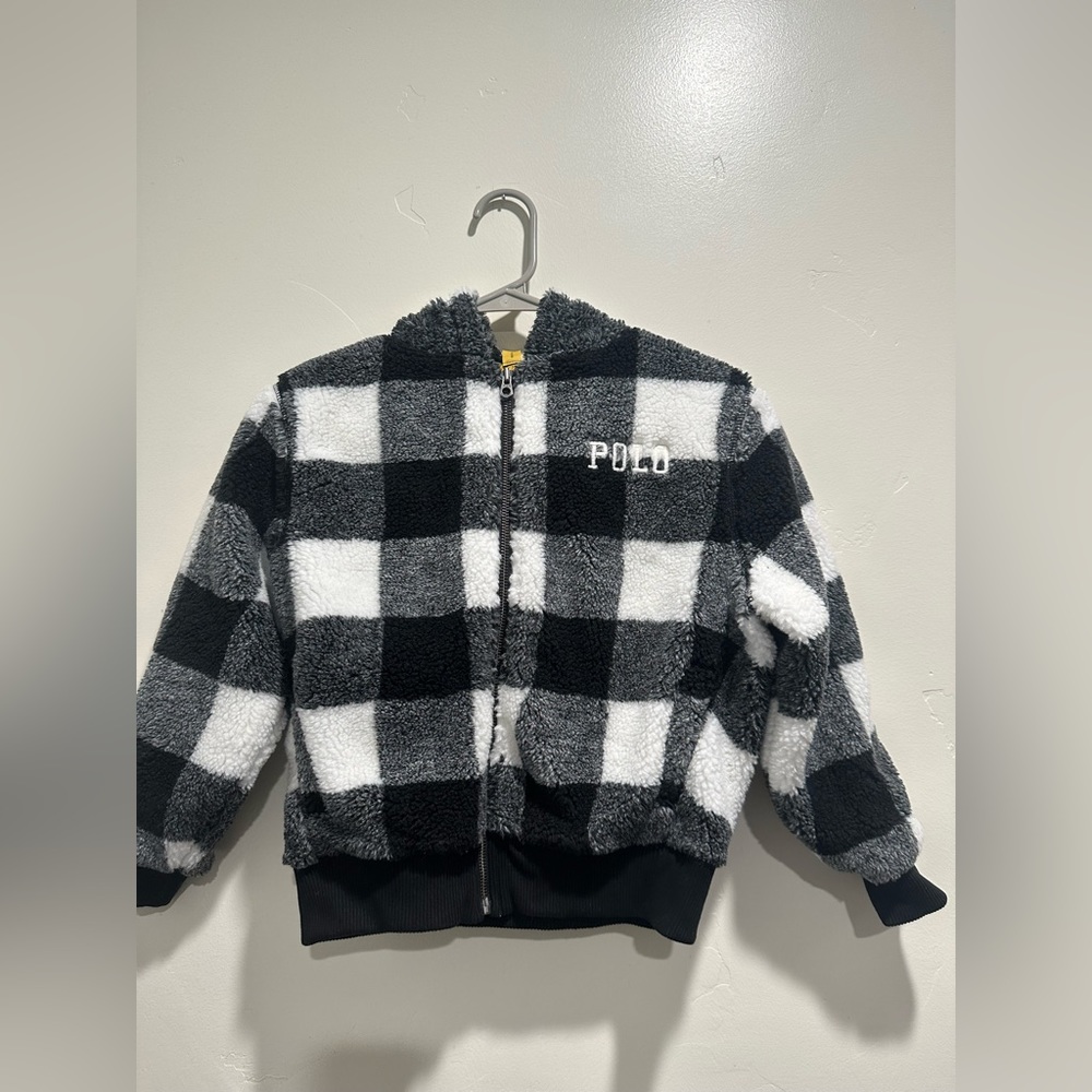Polo Ralph Lauren checkered print sweater girls.